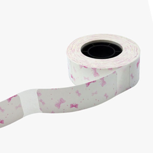 Imagen de ROLLO ETIQUETA TERMICA MINI IMPRESORA 15MMx4M DISEÑO MOÑAS ROSADAS