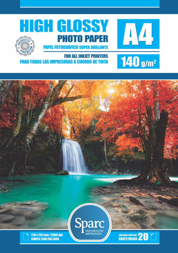 Imagen de PAPEL FOTO A4 - 140 g - GLOSSY PREMIUM - 20 HOJAS